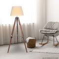 Tripod Floor Lamp White Shade - Solid Wood