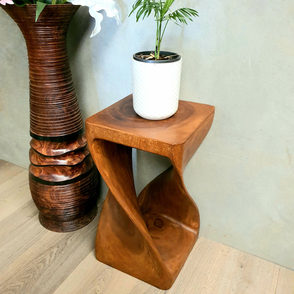 Twist Side Table - Raintree Wood