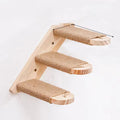 3-Tier Solid Wood Wall-Mounted Cat Climbing Ladder