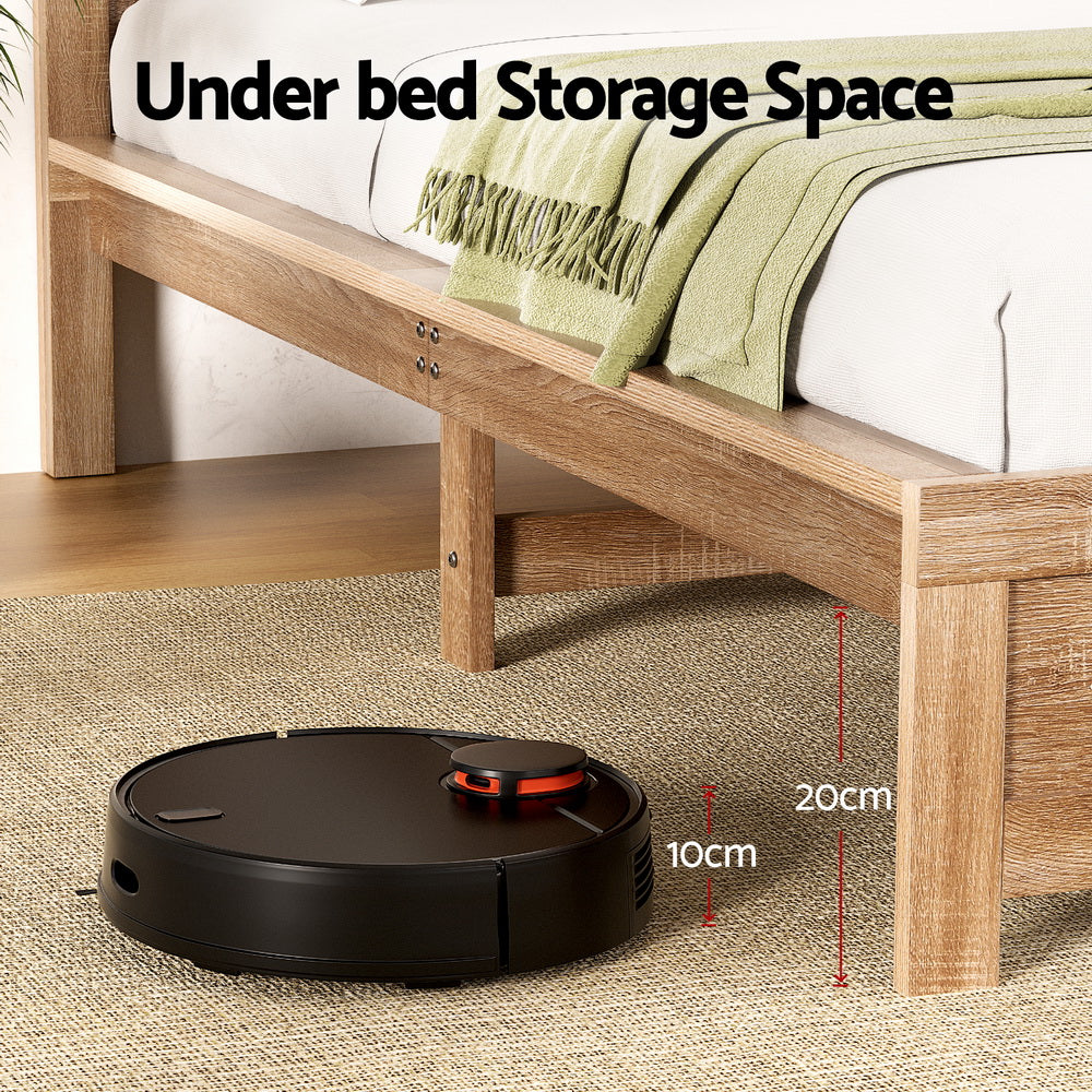 Wooden Bed Frame Double Size - Pine wood - Oak