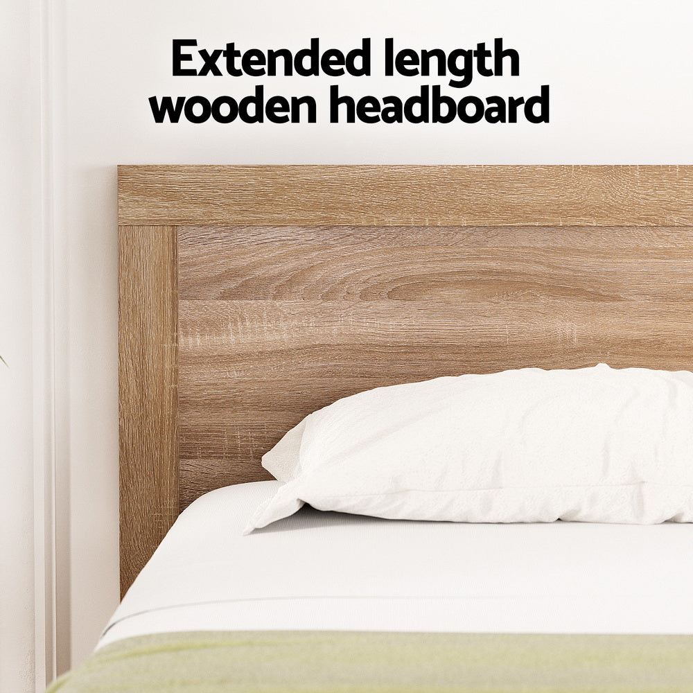 Wooden Bed Frame Double Size - Pine wood - Oak