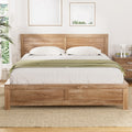 Wooden Bed Frame Double Size - Pine wood - Oak