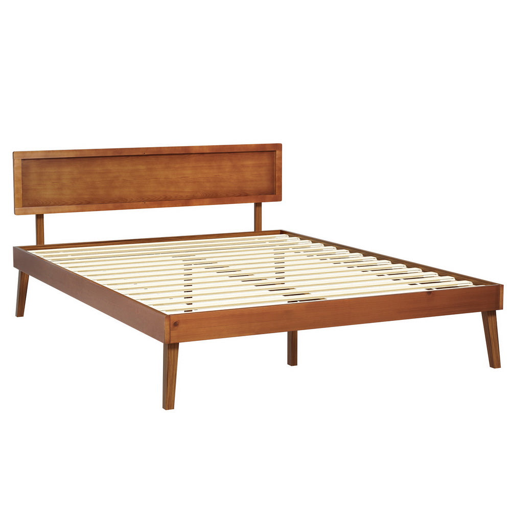 Wooden Bed Frame Queen Size - Solid pinewood