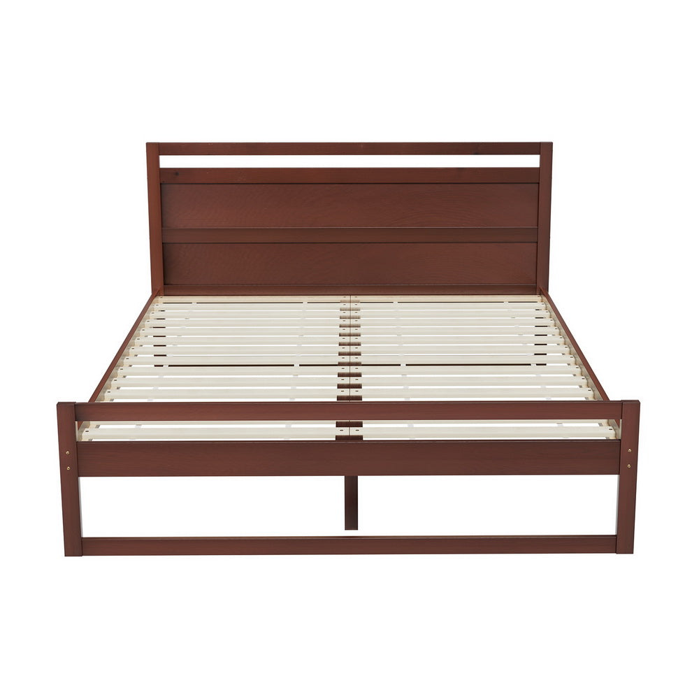 Wooden Bed Frame Double Size - Walnut