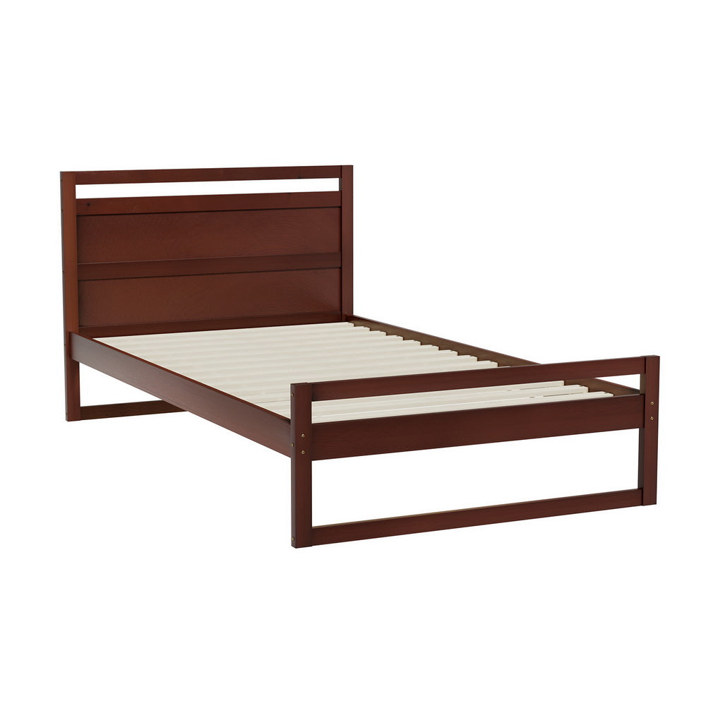 Wooden Bed Frame King Single Size - Walnut